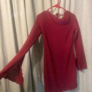 Elegant Red Knit Dress